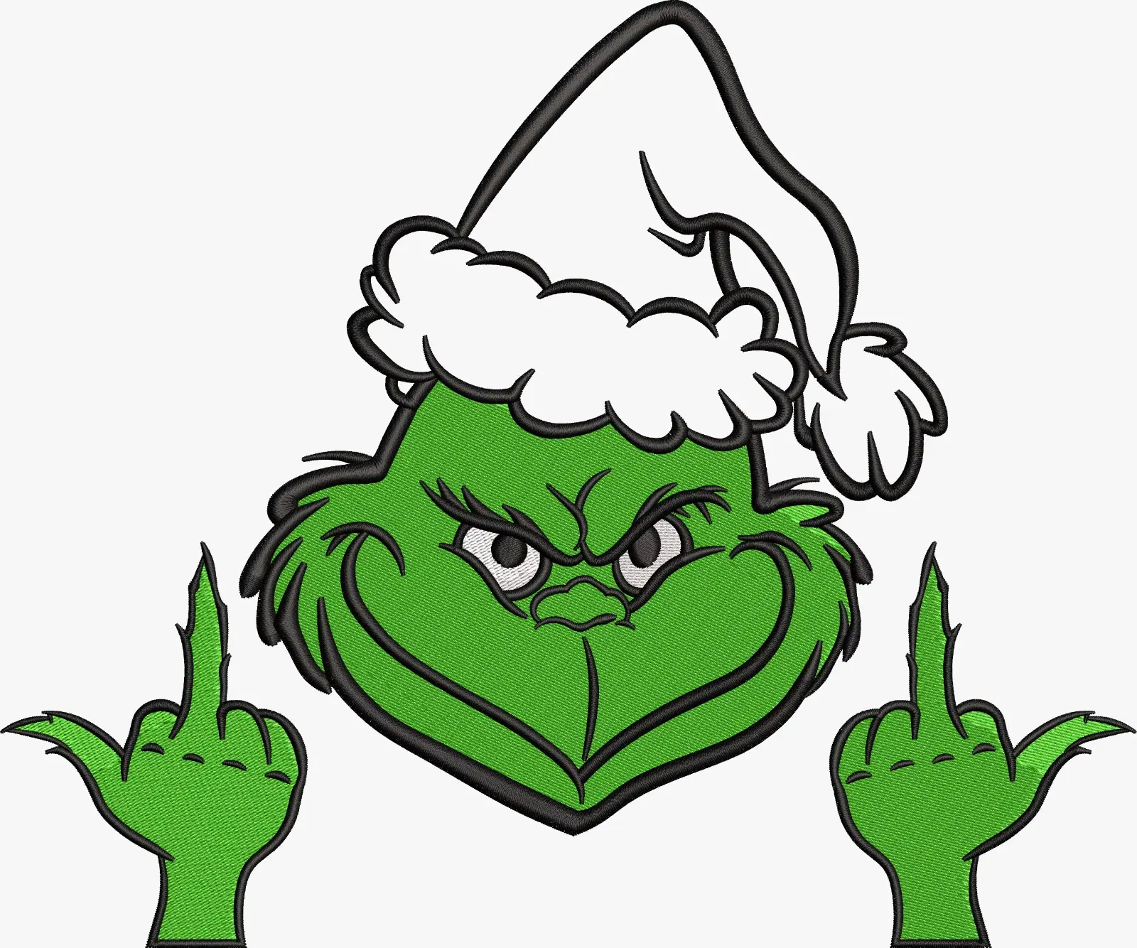 Grinch Middle Finger Embroidery Design